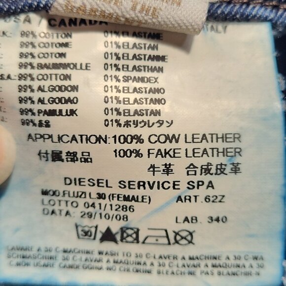 Diesel Fluzi Mid-Rise Faded Wide Flare Stretch‎ Jeans SZ 31 - Picture 9 of 12